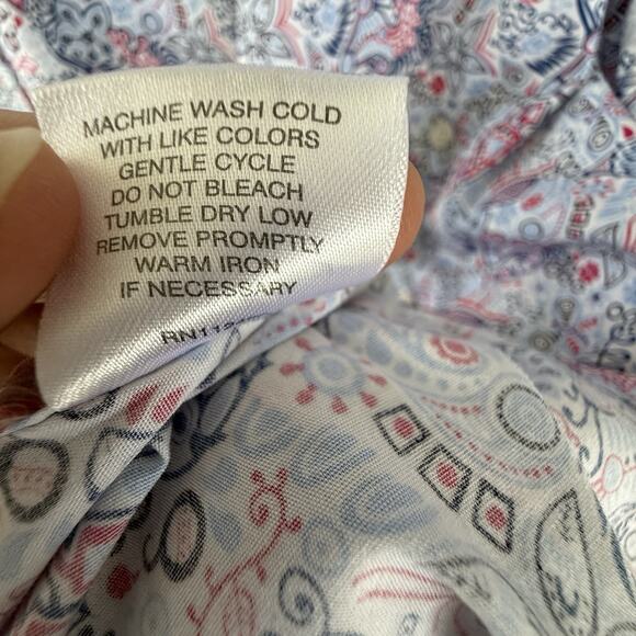 Tailorbyed Men’s Casual Button Down Long Sleeve Shirt Paisley Red White‎ Blue XL - Picture 7 of 8